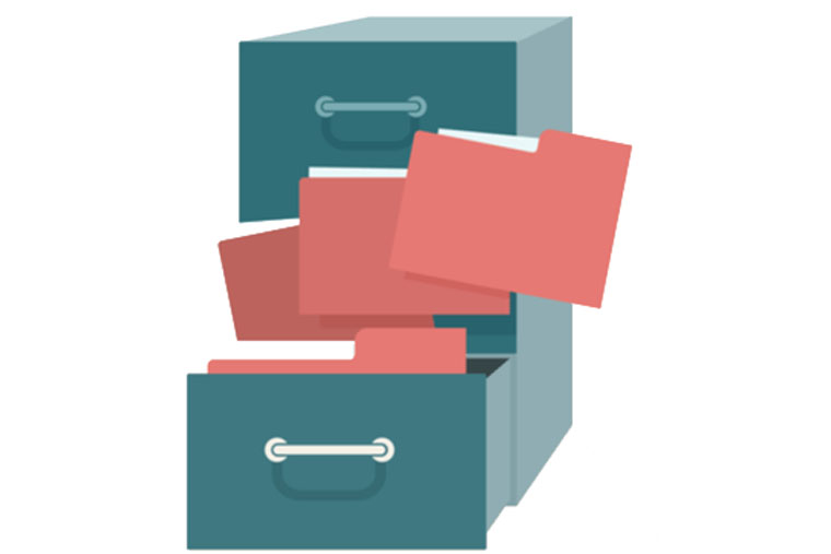 A file drawer that contains educational records