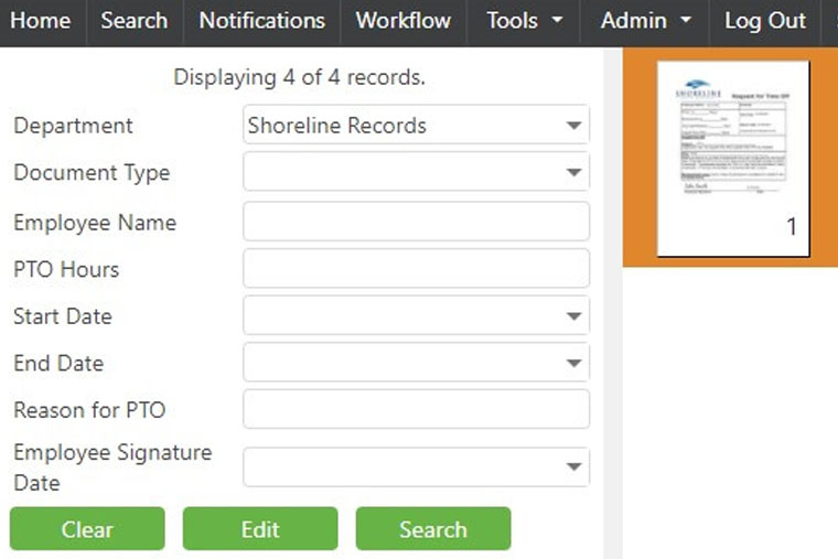 screenshot of the ScView Document Management System for Education